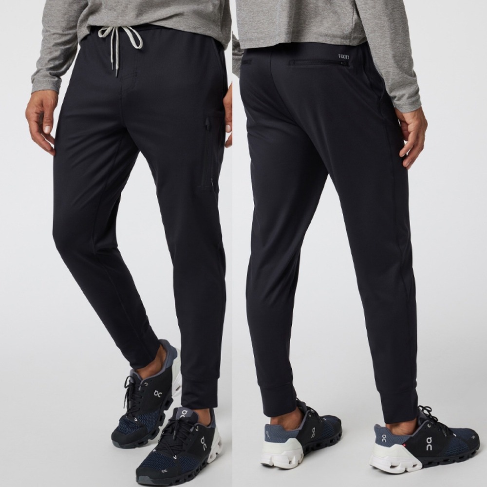 Vuori Mens Sunday Performance Joggers Black Size XL Athletic Pants Drawstring